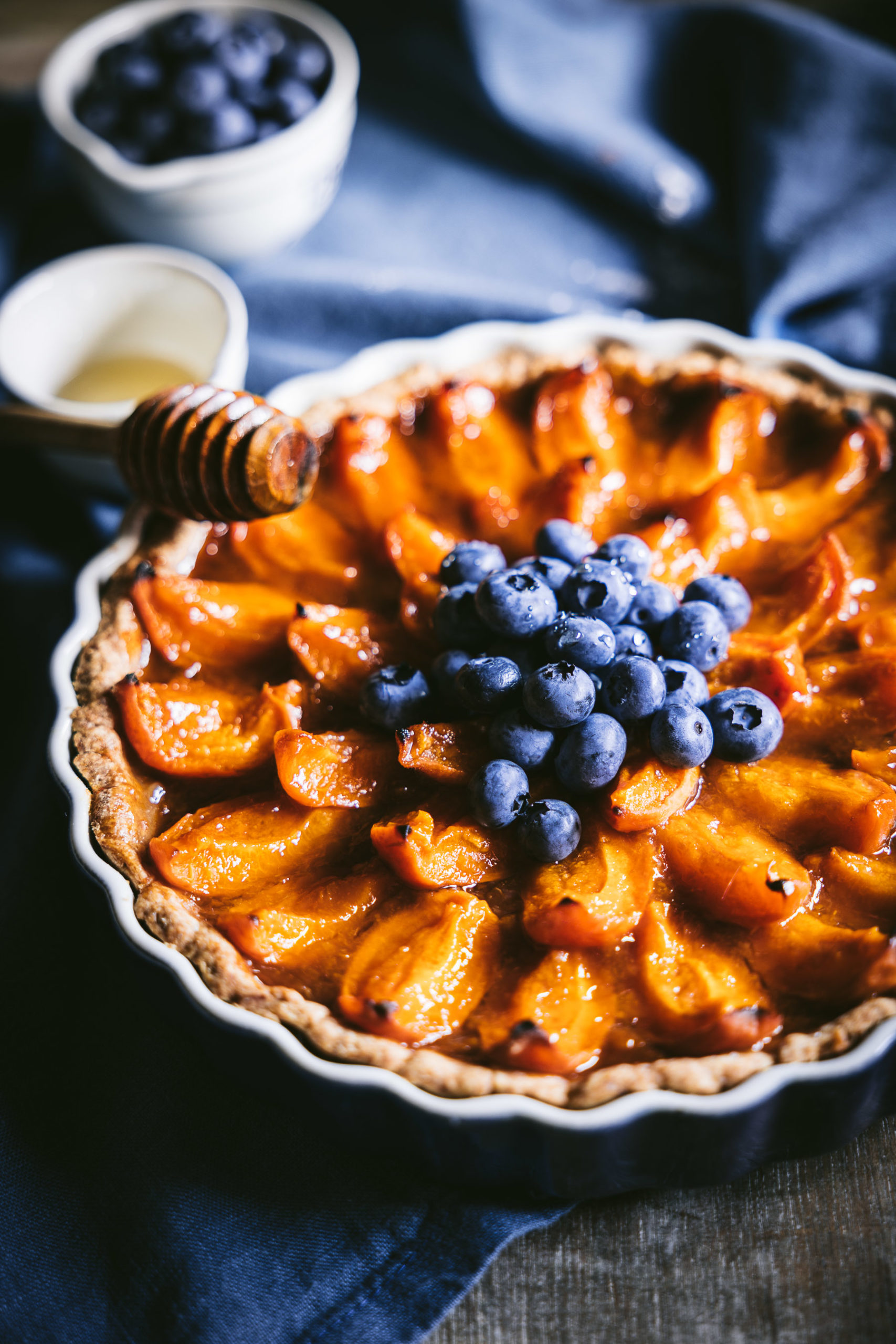 Apricot tart photography by Zuzana Rainet food photographer, Bratislava Slovakia