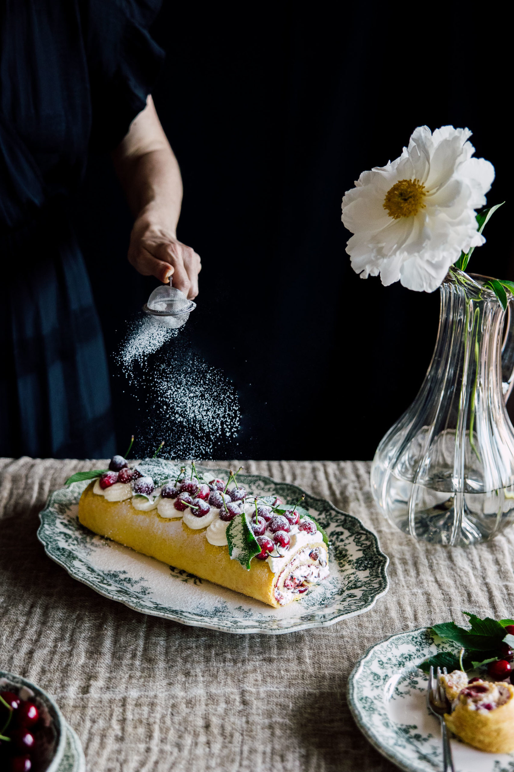 Cherry Swiss Roll photography by Zuzana Rainet food photographer, Bratislava Slovakia