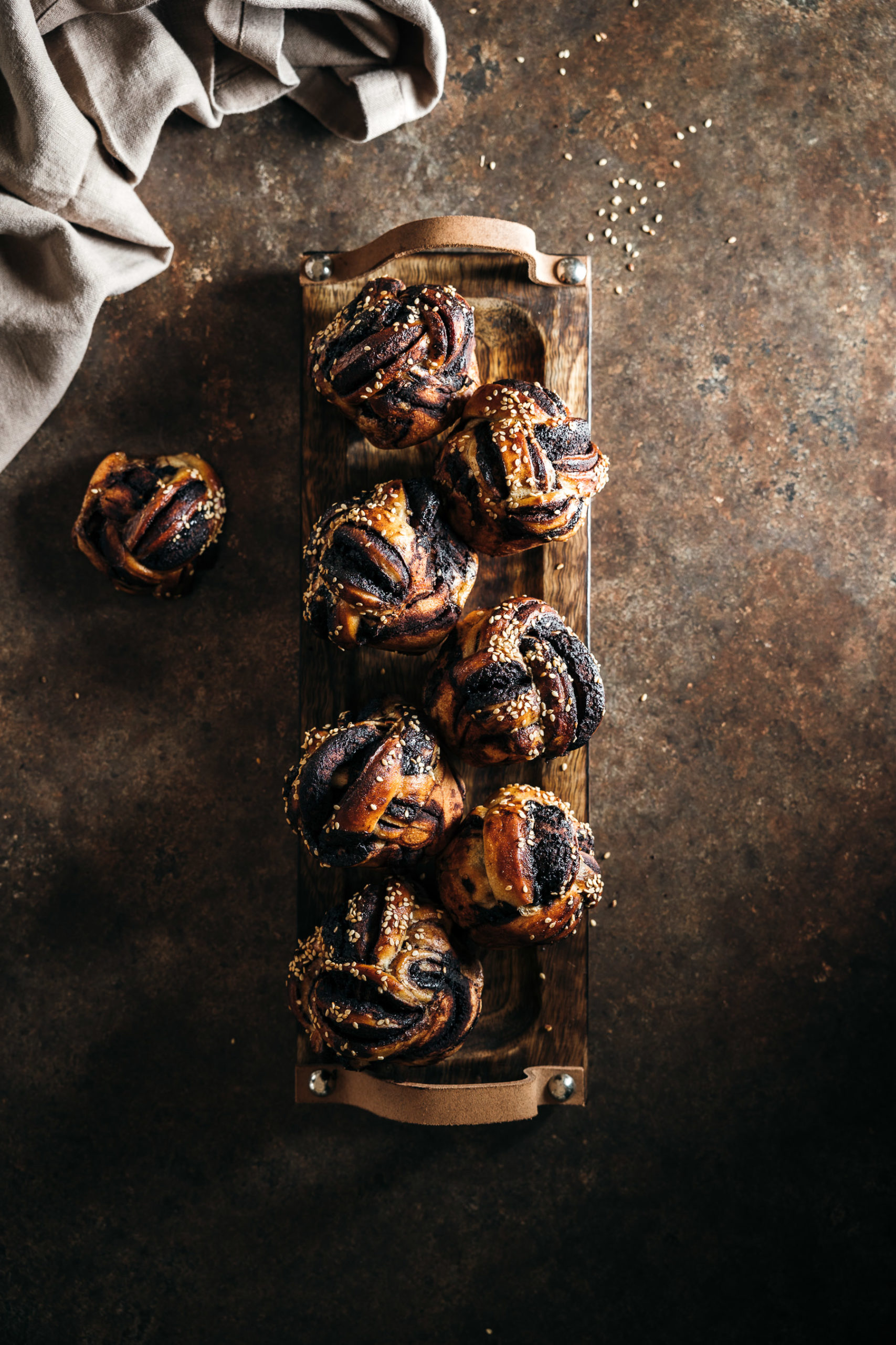 Chocolate swirl buns photography by Zuzana Rainet, food photographer from Bratislava Slovakia