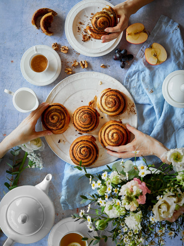 Nut Swirl Buns photography by Food Photographer Zuzana Rainet from Bratislava Slovakia