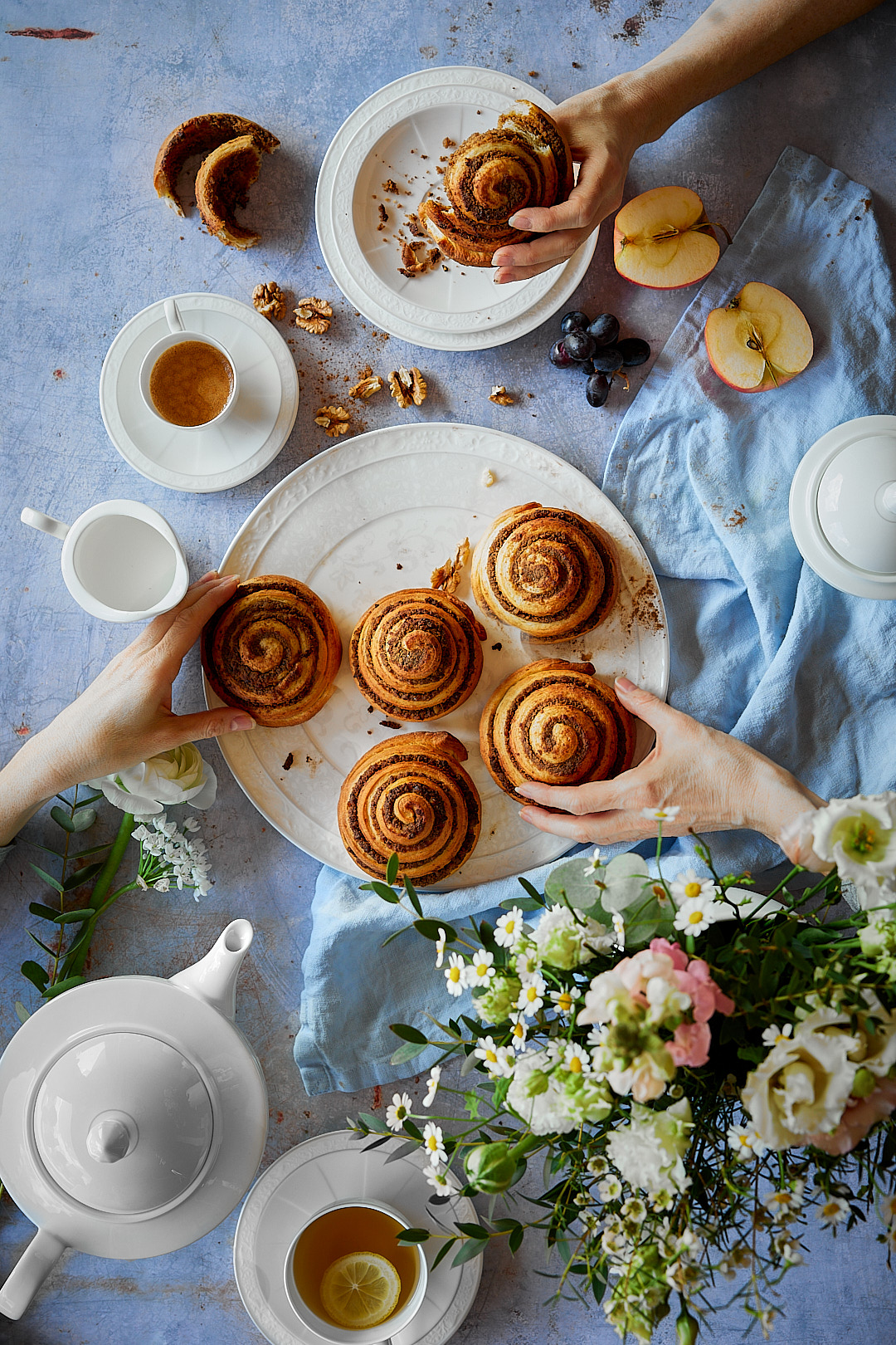 Nut Swirl Buns photography by Food Photographer Zuzana Rainet from Bratislava Slovakia