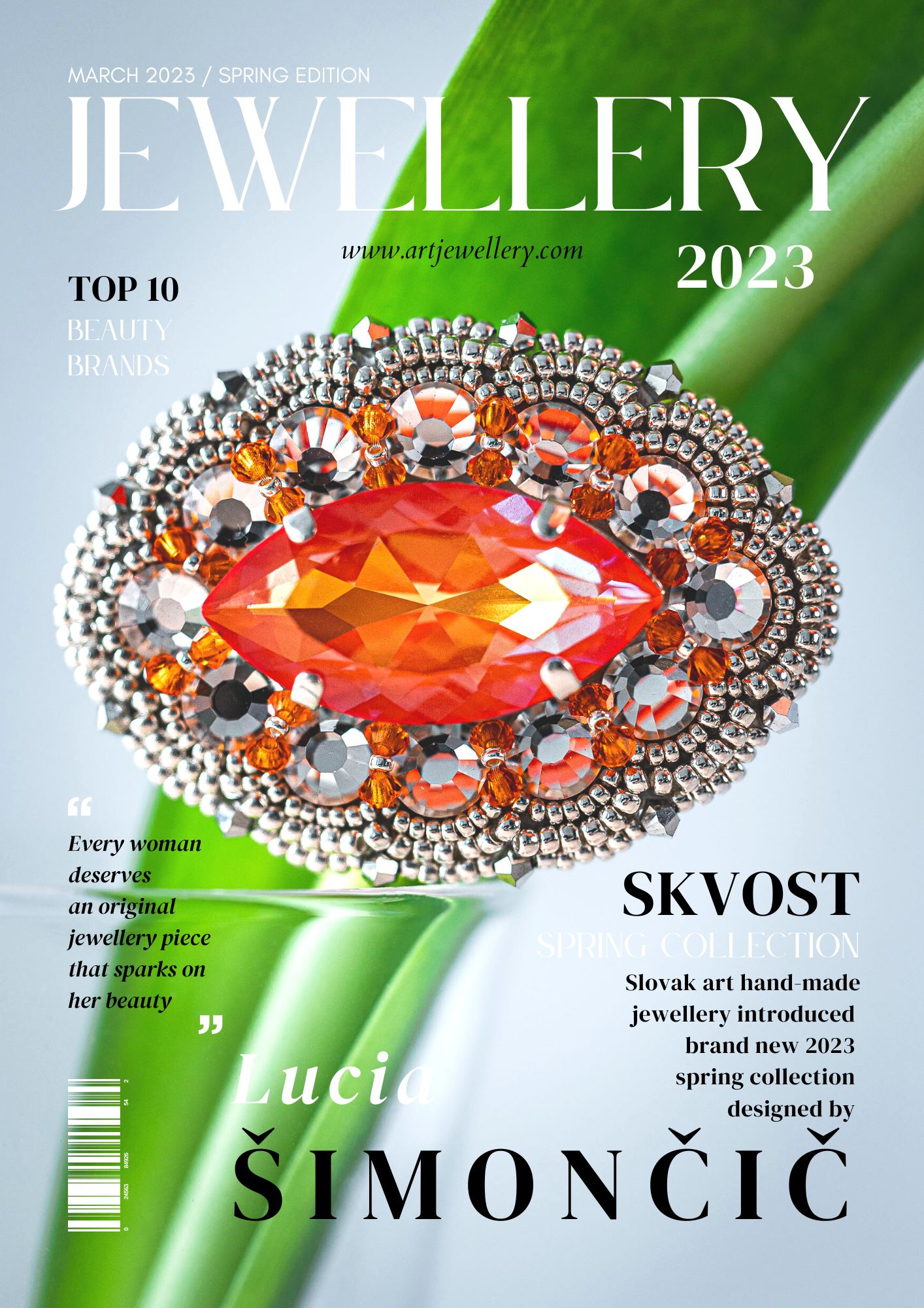 Jewellery magazine cover by Zuzana Rainet, Product Photographer from Bratislava Slovakia