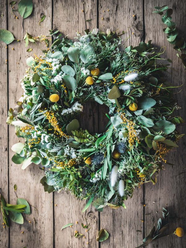 Handmade spring wreath photography by Zuzana Rainet, product photographer from Bratislava, Slovakia